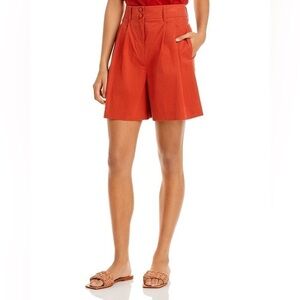 Rebecca Taylor | Women's Feminine Casual Pleated High Rise Cotton Shorts Size 4